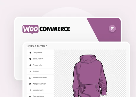 The LiveArt designer open on a customizable product